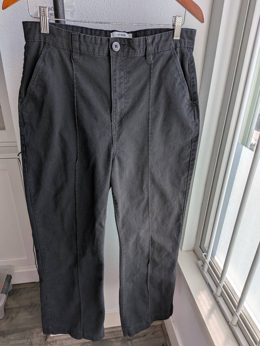 Cotton On Seam-Front High Rise Straight Leg Pants Black US 10